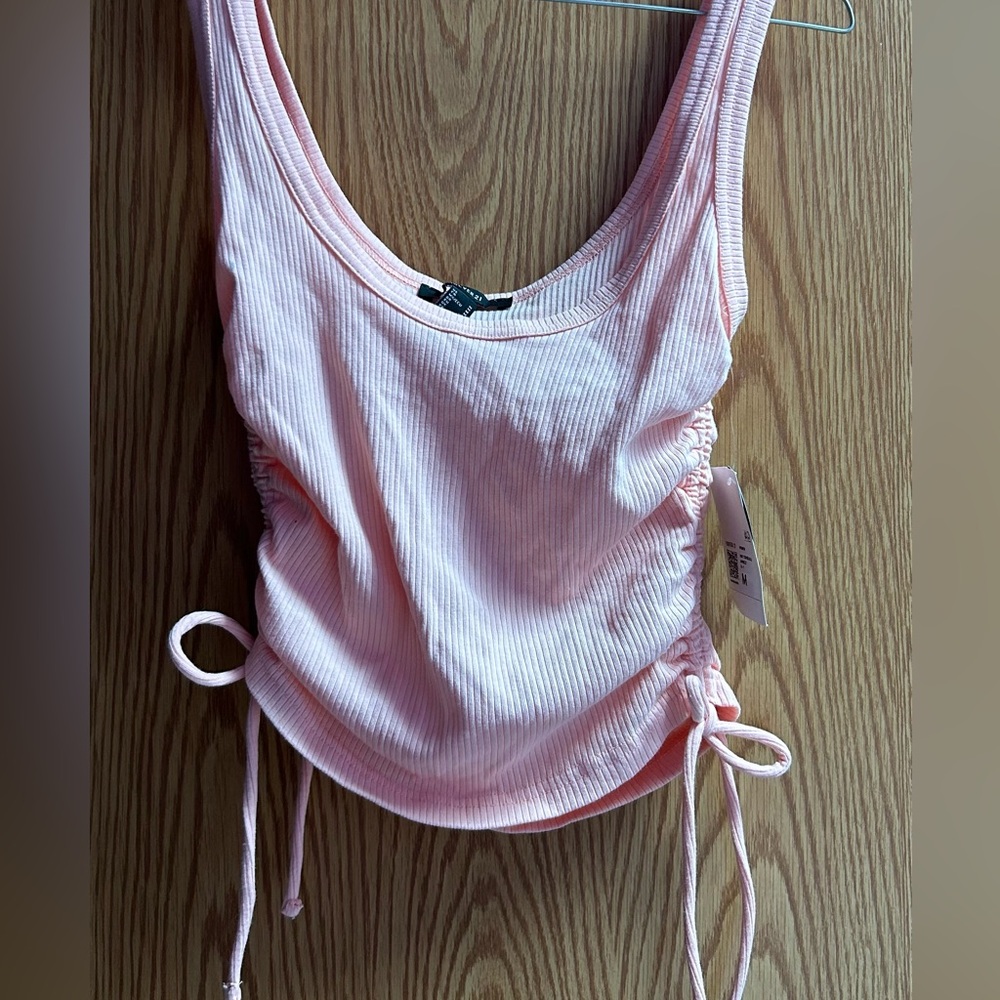 Pink Sleeveless Ruched Top